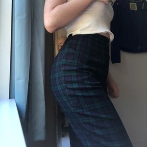 blue and green flannel pants